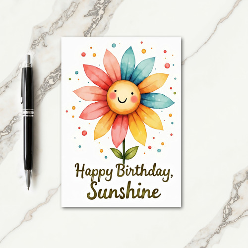 Smiling Petal Birthday Card