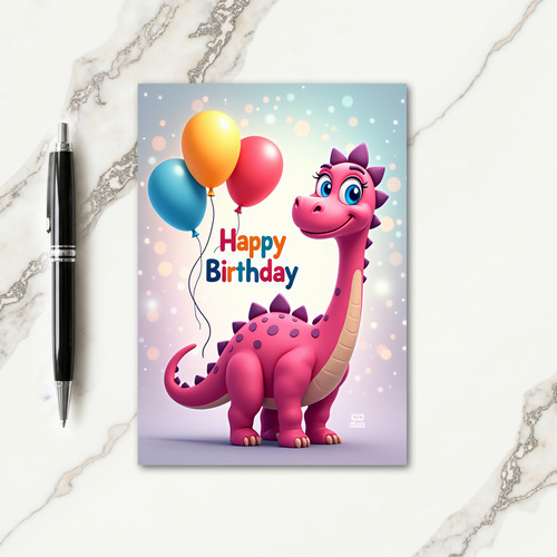 Smiling Pink Creature Card
