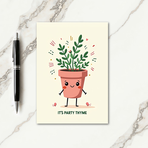Smiling Plant Happy Birthday Card