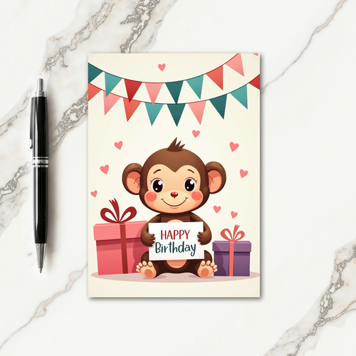 Smiling Primate Birthday Card