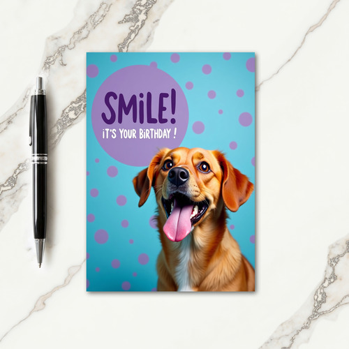 Smiling Pup Birthday Card