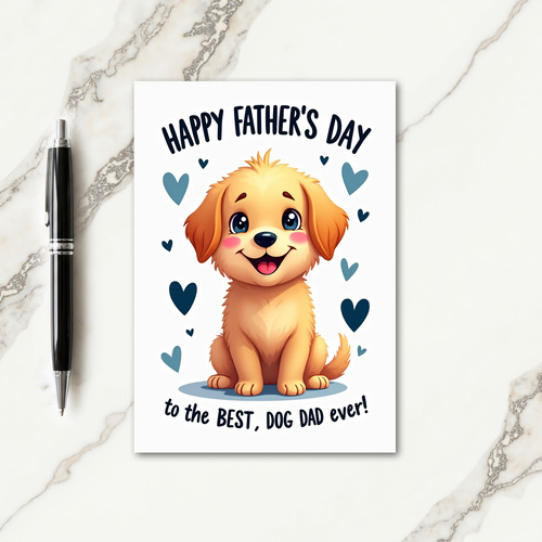 Smiling Pup Fathers Day Art Card