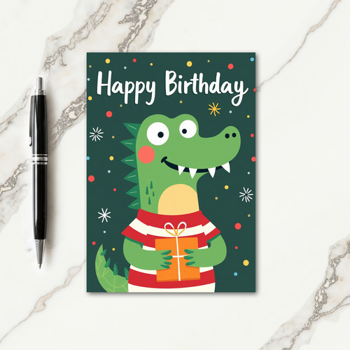 Smiling Reptile Birthday Card
