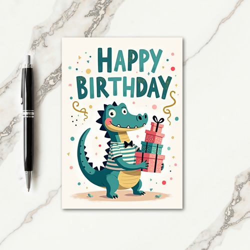 Smiling Reptile Gifts Birthday Card