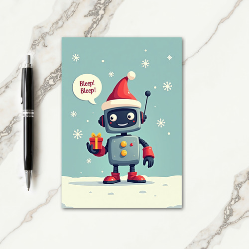 Smiling Robot Christmas Card