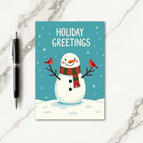Smiling Snowman Christmas Card