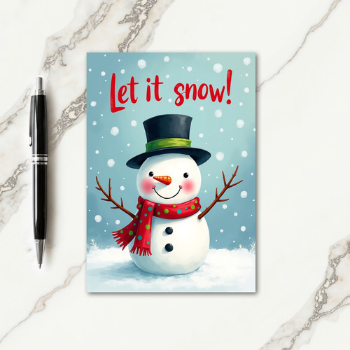 Smiling Snowman Winter Card