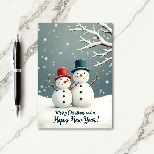 Smiling Snowmen Christmas Card