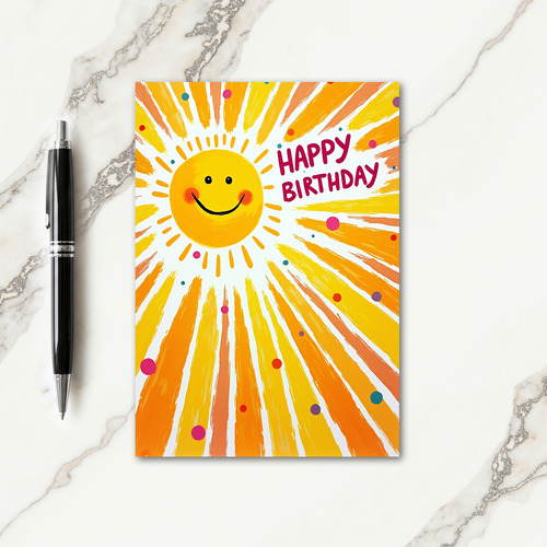 Smiling Sun Painted Card