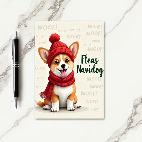 Smiling Woof Christmas Card