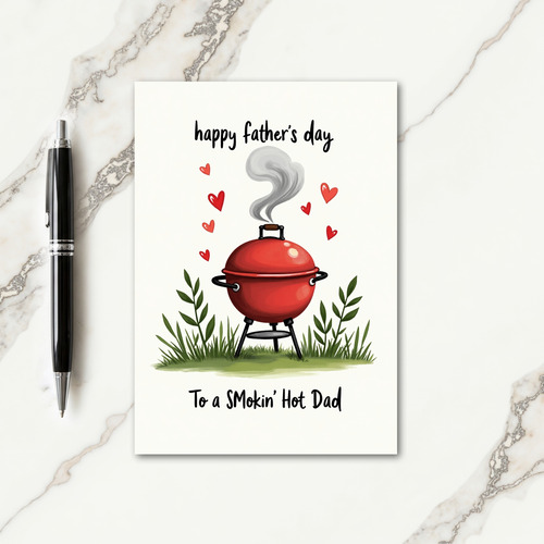 Smoky Fathers Day Grill Card