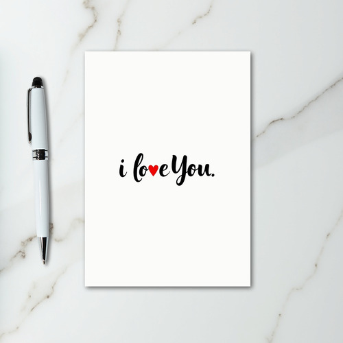 Smooth I Love You Heart Script Card