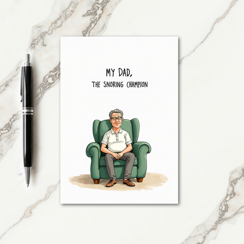 Snoring Champ Fathers Day Card