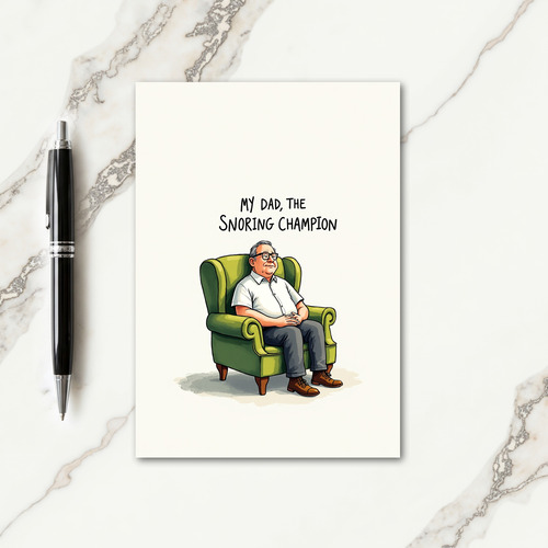 Snoring Champion Fathers Day Card
