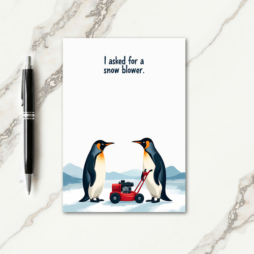 Snow Blower Funny Fathers Day Card