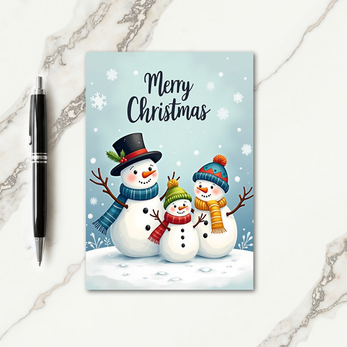 Snow Family Christmas Card