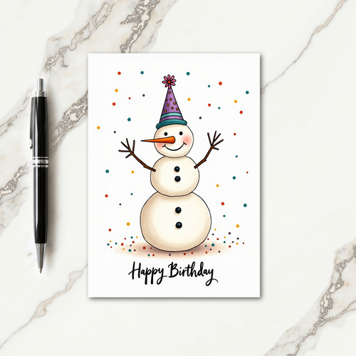 Snow Figure Birthday Card