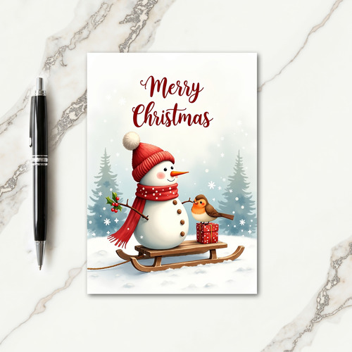 Snow Figure Joy Card