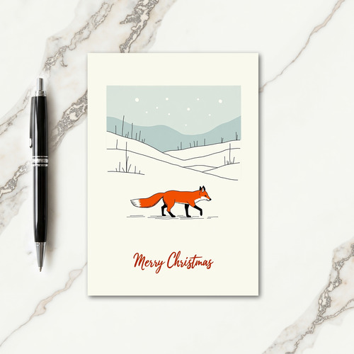 Snow Fox Christmas Card