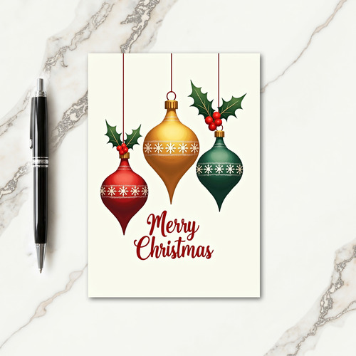 Snowflake Ornaments Christmas Card