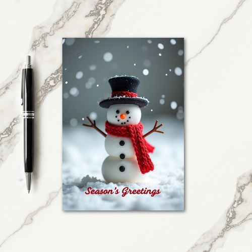 Snowman Bokeh Christmas Card