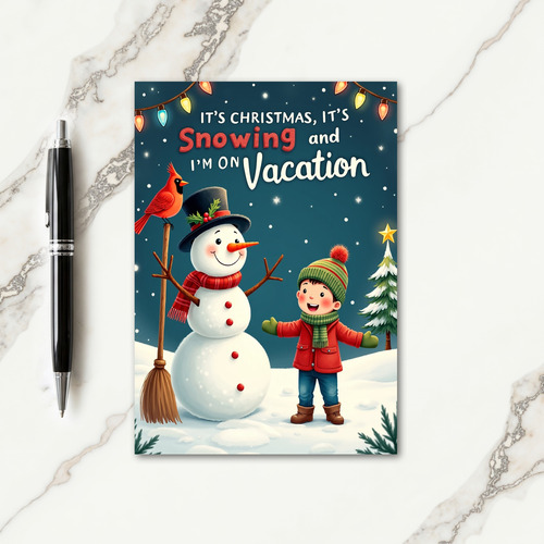 Snowman Child Art Card