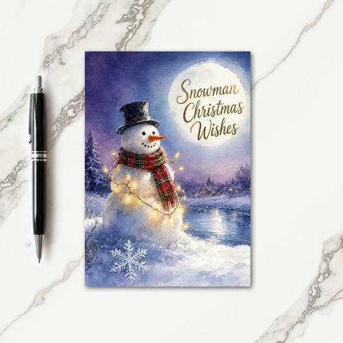 Snowman Christmas Wishes Card