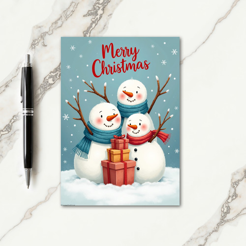 Snowman Friends Christmas Card