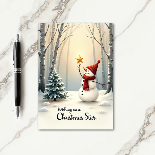 Snowman Star Wish Card
