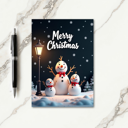 Snowman Trio Christmas Card