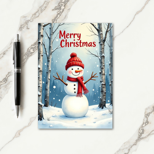 Snowman Winter Scene Card