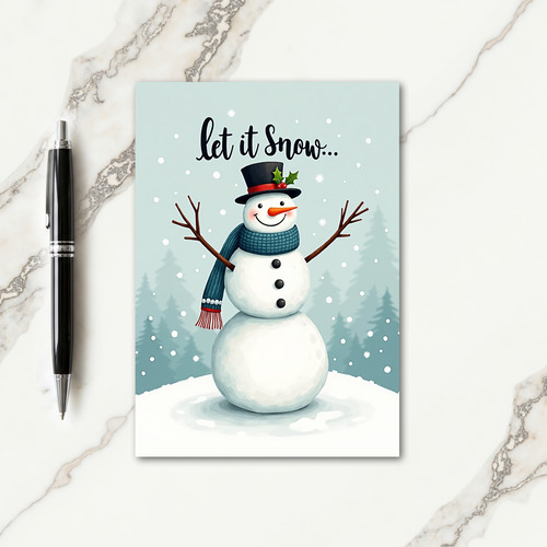 Snowmans Holly Hat Card