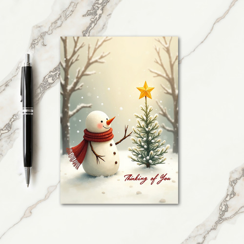 Snowmans Peaceful Tree Card thumbnail