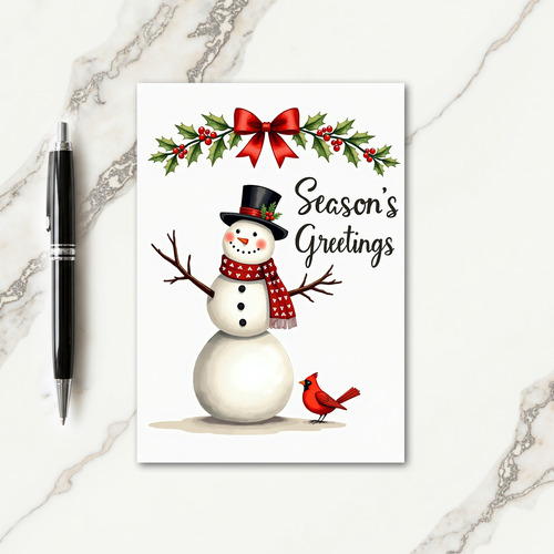 Snowmans Smile Christmas Card