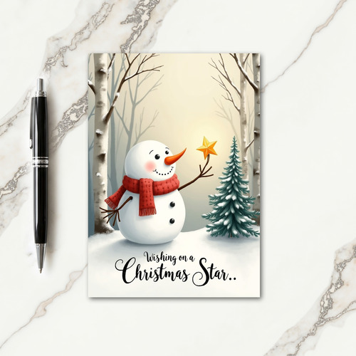 Snowmans Star Wish Card thumbnail