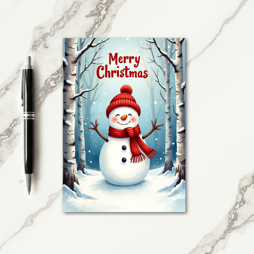 Snowmans Wink Christmas Card