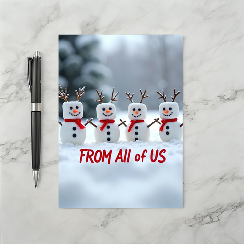 Snowmen Greetings From All Of Us Card
