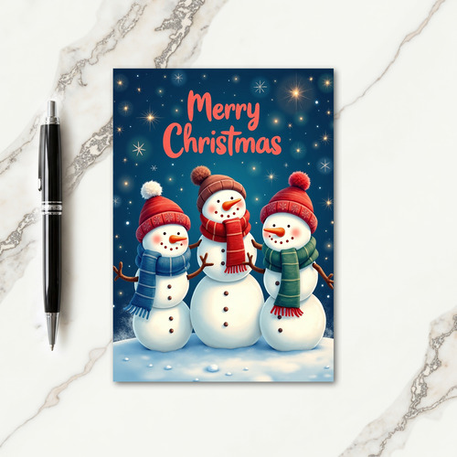 Snowmen Night Sky Card
