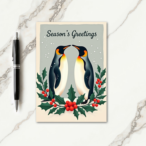 Snowy Avian Pair Christmas Card thumbnail