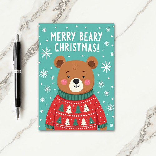 Snowy Bear Art Christmas Card