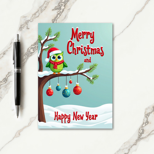 Snowy Bird Art Christmas Card thumbnail