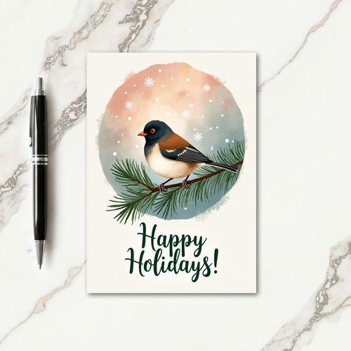 Snowy Bird Christmas Card