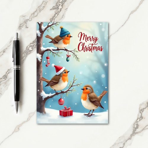 Snowy Birds Gift Christmas Card