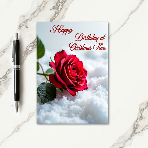 Snowy Bloom Christmas Card