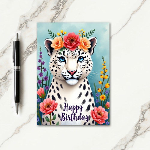 Snowy Blossom Birthday Card