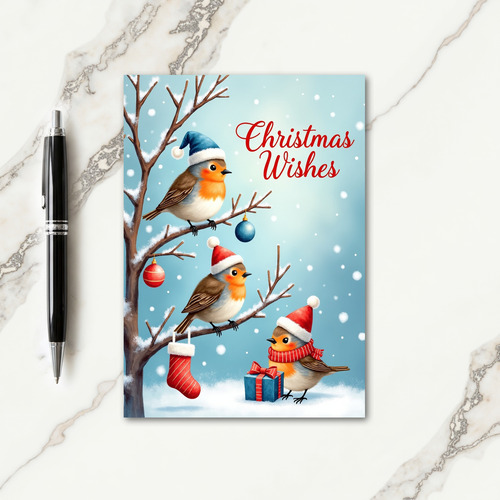 Snowy Branch Birds Card
