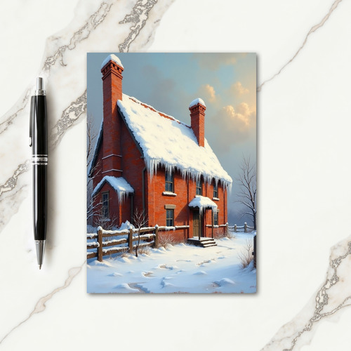 Snowy Brick House Card