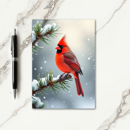 Snowy Cardinal Christmas Card