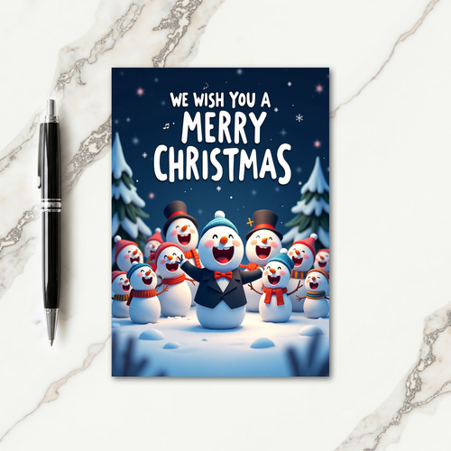 Snowy Carolers Christmas Card