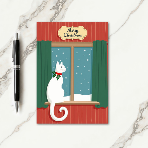 Snowy Cat Christmas Card